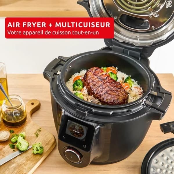 Multikokare - MOULINEX - CE9828F0 - Luftfritös och tryckkokare - 20 program - 6,5 L