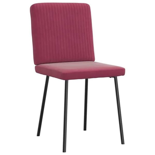 vidaXL Matstolar set om 2 Bordeaux Velour 4101191
