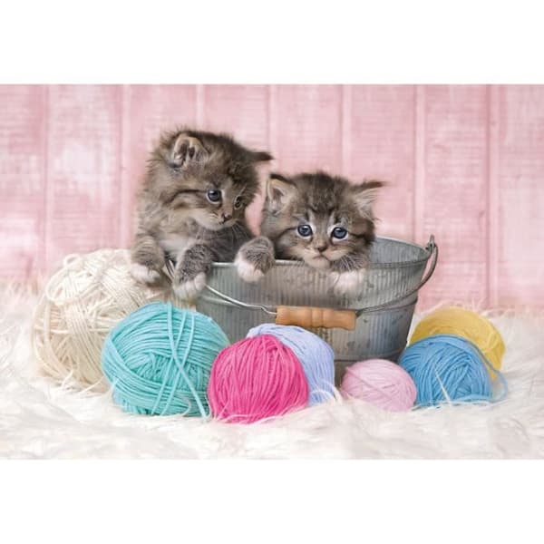Pussel - CLEMENTONI - Kattungar och bollar - 104 bitar - Rosa - Djur