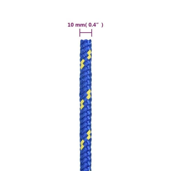 152455 vidaXL Båtrep Blå 10 mm 100 m Polypropen