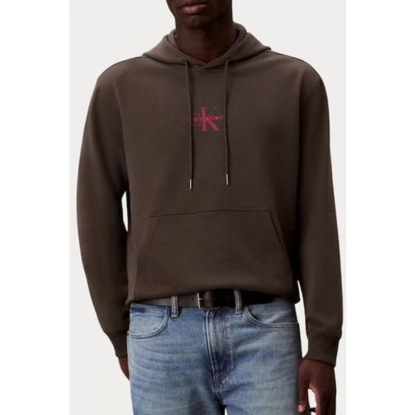 Grå Hoodie Herr Calvin Klein Jeans 350terry Micro