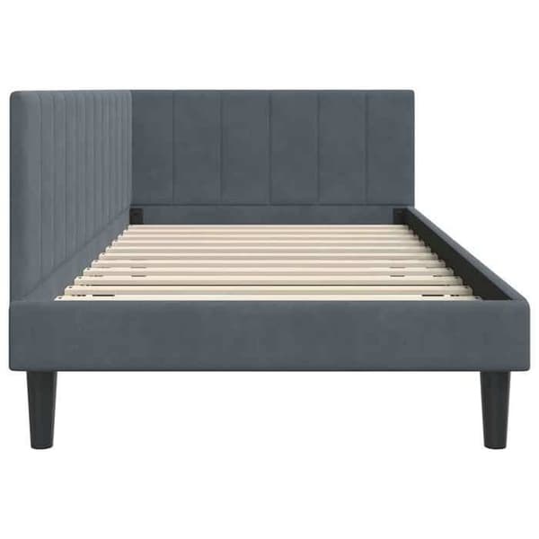 vidaXL Hörnsängram Mörkgrå 90 cm x 200 cm Sammet 42016349