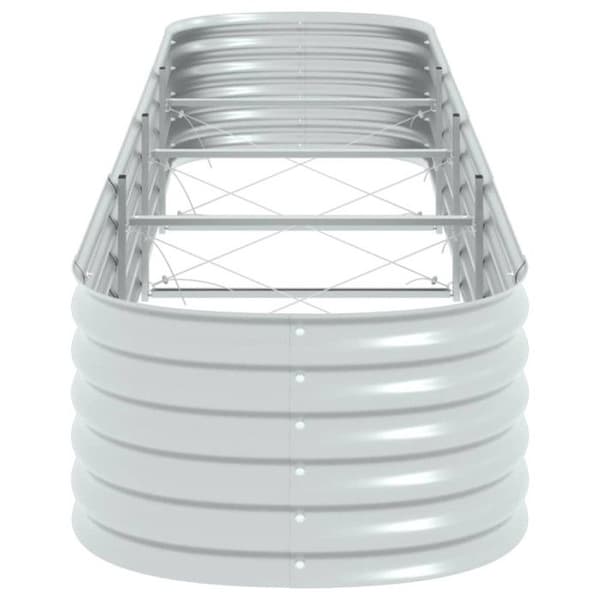 Jardinière - vidaXL - 400x80x44 cm - Galvaniserat stål - Silverfärgad - Rektangulär