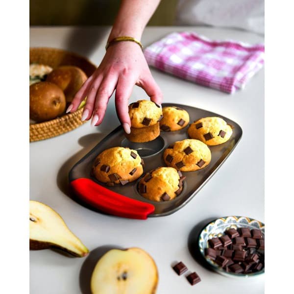 Muffinsform - PYREX - 1452001 - Rund - I kolstål - Non-stick - 6 hål