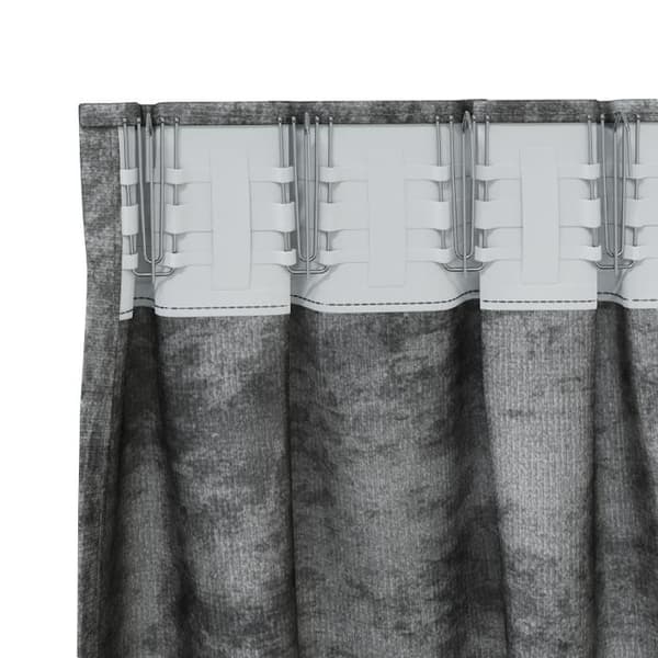 Gardiner 2 st med öglor Grå 245x140 cm