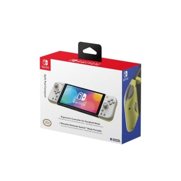 Spelkontroll - Hori - Split Pad Compact - Trådlös - Ljusgrå och Gul - Nintendo Switch