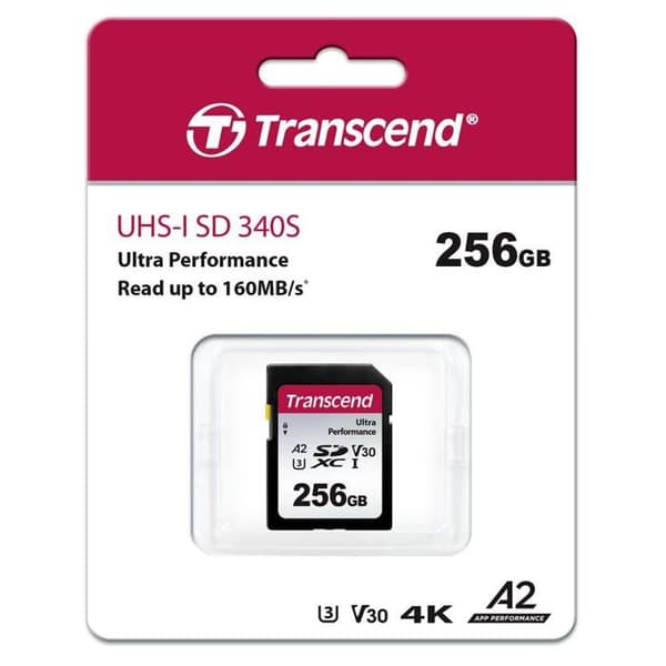 Transcend TS64GSDC340S 256 GB SDXC-kort A1 Application Performance Class, A2 Application Performance Class, v30 Video