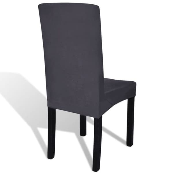 vidaXL Stretch Rak Stolsöverdrag 6 st Antracit