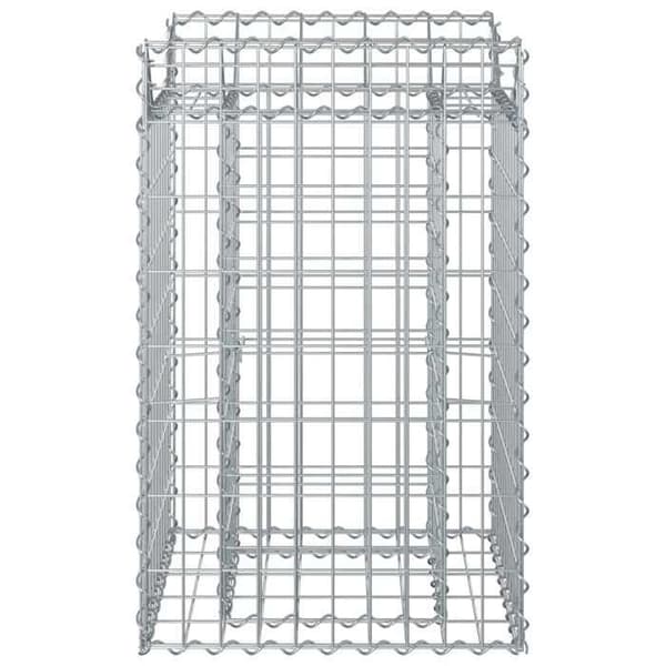 vidaXL Hög säng gabion Silver 42033302