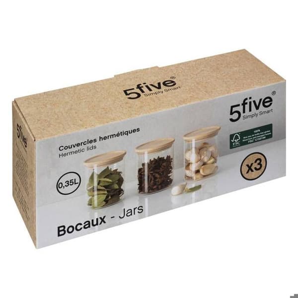 Set med 3 hermetiska glasburkar 350ml "Hermet" - 5 five simply smart