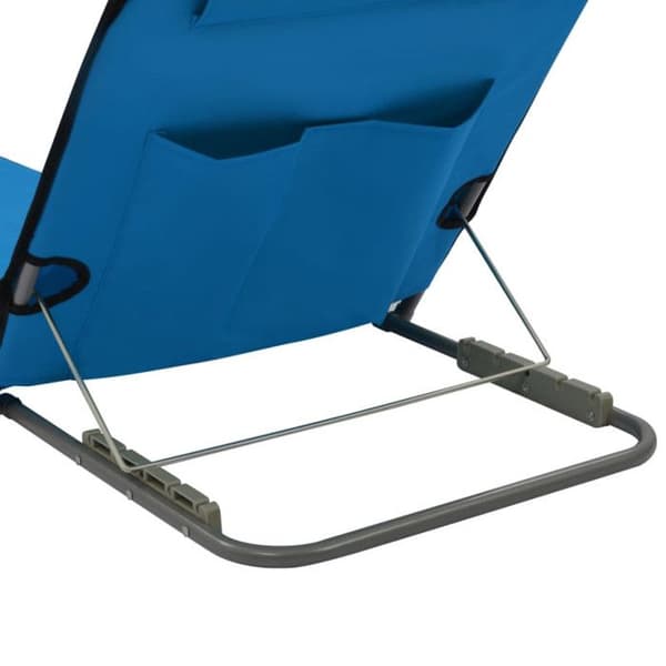 Set med 2 vikbara strandmattor - Blå - 160 x 53 x 47 cm