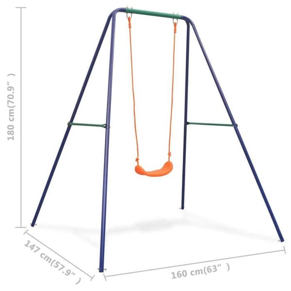 vidaXL enkelgunga Orange lekplatsgunga för barn 91361