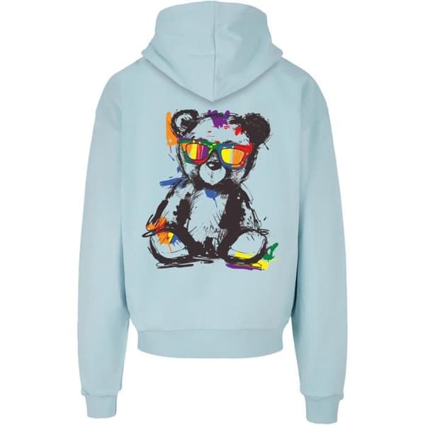 Oversized hoodie Merchcode Love Teddy - turkosblå