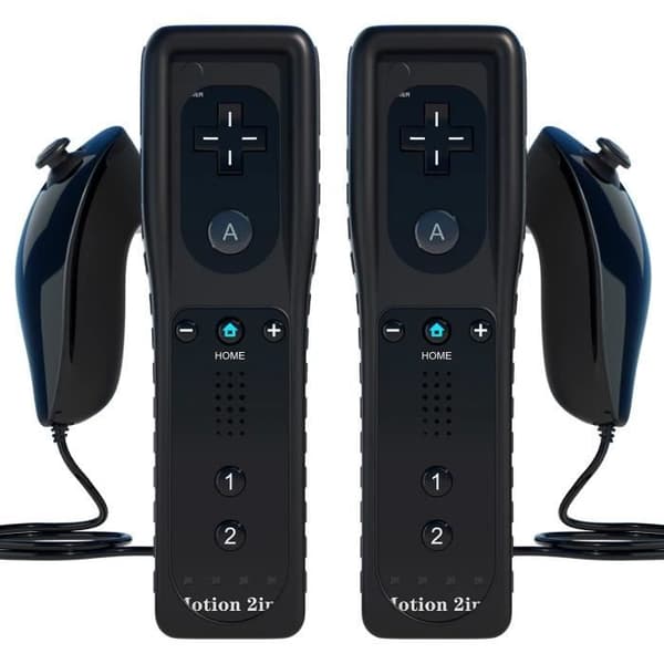 Spelkontroll - TechKen - 2 stycken Wii-kontroller med Nunchuck - Bluetooth - Vibration - Kompatibel med Wii