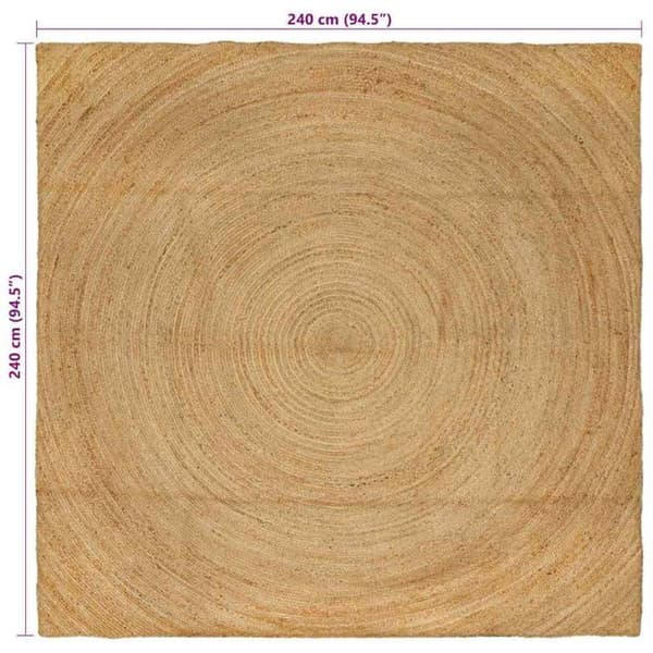 Jutematta - vidaXL - 240x240 cm - Brun - Rektangulär - Modern - Hemsnickrad elegans - Ekologiskt material
