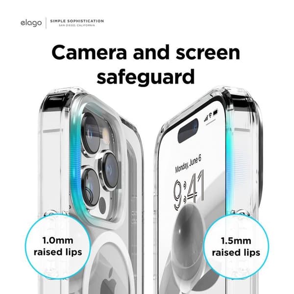 Coque Elago hybrid MagSafe för iPhone 14 Pro Max - grå bumper ES14MSHB67PRO-TR