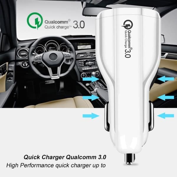 Bil-laddare - Maclean - MCE478 - 2 USB-portar - Qualcomm Quick Charge 3.0 - 30W