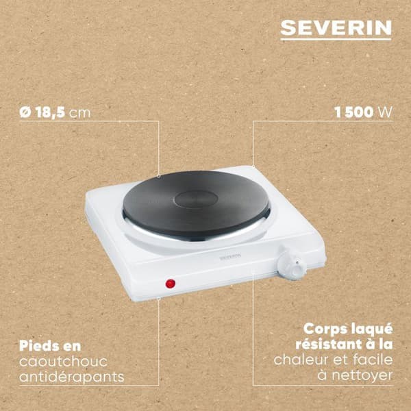 Bordsplatta SEVERIN - KP1091 - Justerbar termostat - 1500W
