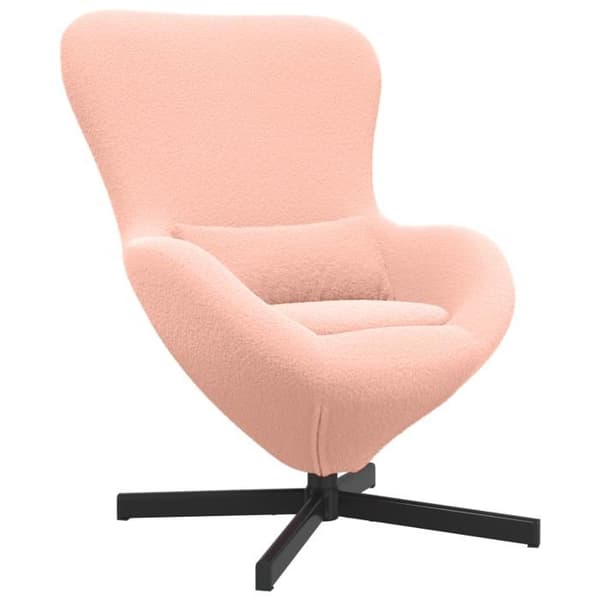 Fåtölj - Äggstol - Bouclétyg - Rosa - Modernt design