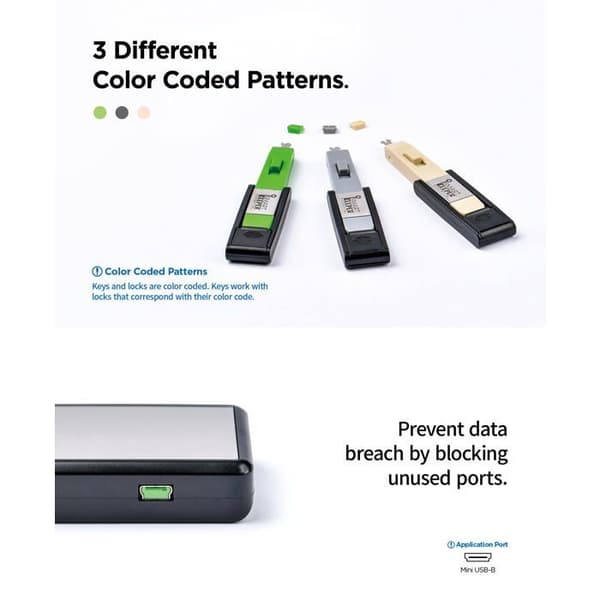 USB-B-lås - Smart Keeper - UL04P1 - 10-pack - Fysisk säkerhet