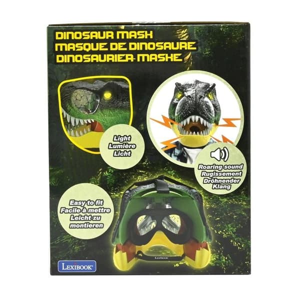 Realistisk dinosaurmask med ljus- och ljudeffekter