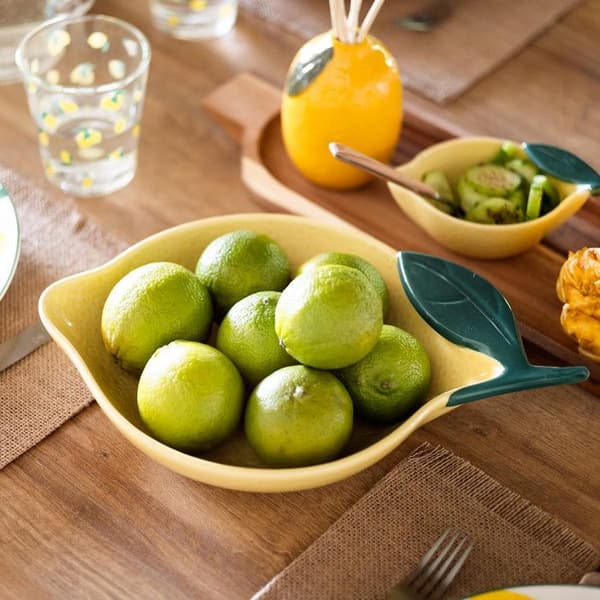 Keramisk Presentationsfat "Citrons" 31cm Gul