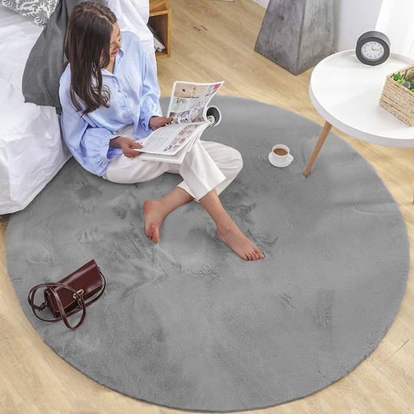 Rund matta Rabbit Strado 140x140 Silver (ljusgrå)