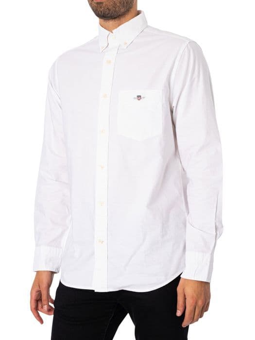 GANT REG Oxford Skjorta, Vit, M Man