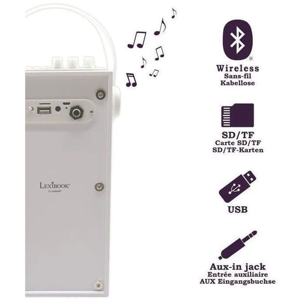 Karaokehögtalare för barn - LEXIBOOK - iParty® - Bluetooth® V5.0 - Ljuseffekter