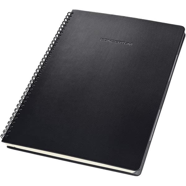 Spiral Notebook - SIGEL - CO840 - A4 - Svart - 80 ark - 5 register