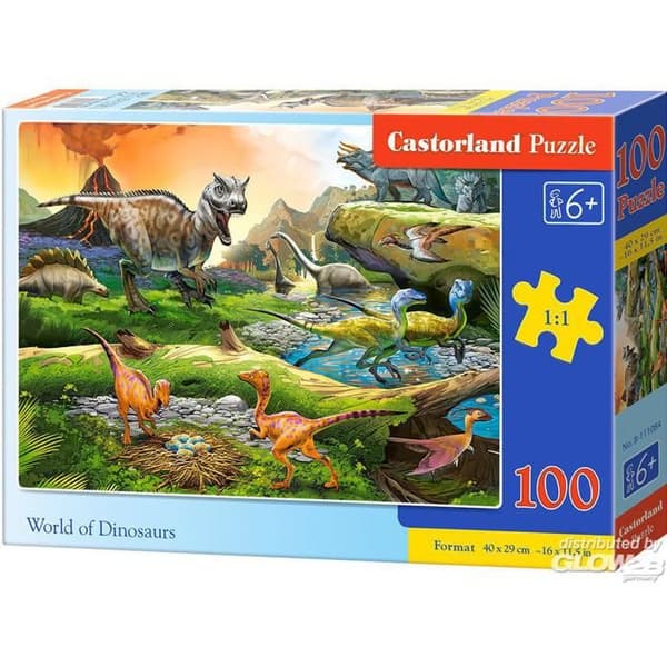 Pussel 100 bitar: Dinosauriernas värld