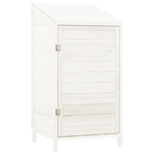 vidaXL Trädgårdsbod Vit 55x52x112 cm Solid granträ 152179
