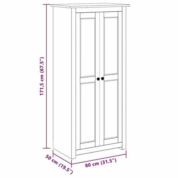 vidaXL Garderob Grå 80x50x171,5 cm Solid Pine Panama Sortiment 282665