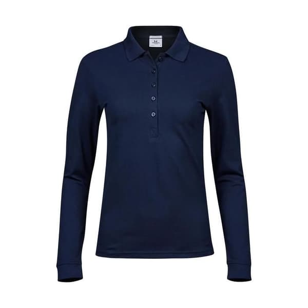 Polo långärmad dam Tee Jays Luxury Stretch - marinblå