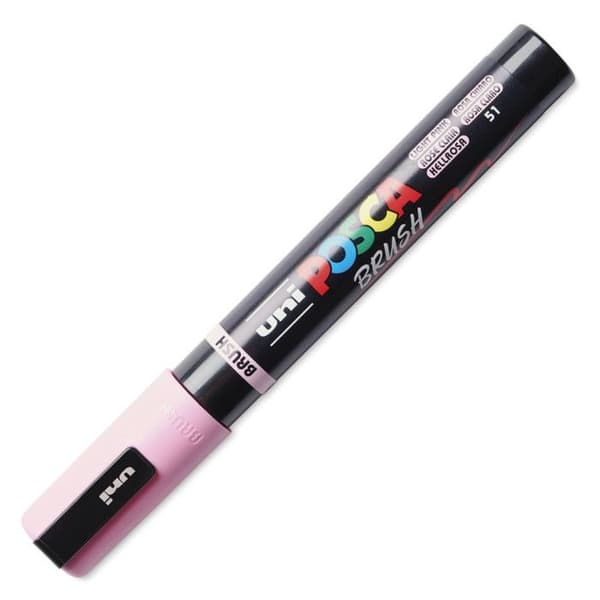 POSCA-markör - Ljusrosa - Penselpunt - PC5BR - Alla ytor