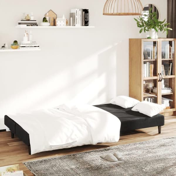 vidaXL 2-sits bäddsoffa Black Velvet 375735