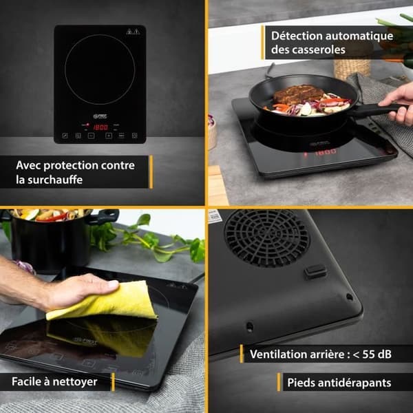 Induktionshäll - 10 temperaturinställningar - Sensor touch