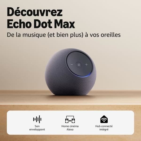 Ansluten högtalare - AMAZON - Echo Dot Max - 1 diskant + 1 subwoofer - Wi-Fi - Grafit