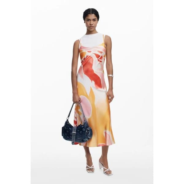 Kvinna Klänning Desigual Wave - orange