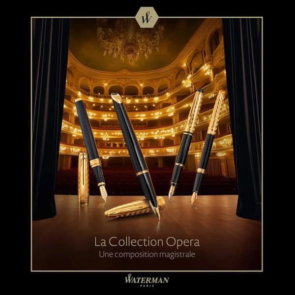 Waterman Expert Opera Svart och Guld Kulpenna Medelspets
