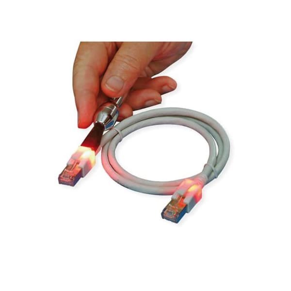 RJ45 Cat.6A patchkabel - EasyLan - 7 m - Röd - Skärmad S/FTP - LSOH - 10 Gbps - Ljusidentifiering - Robust