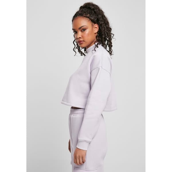 Sweatshirt dam Urban Classics cropped oversized hög hals crew