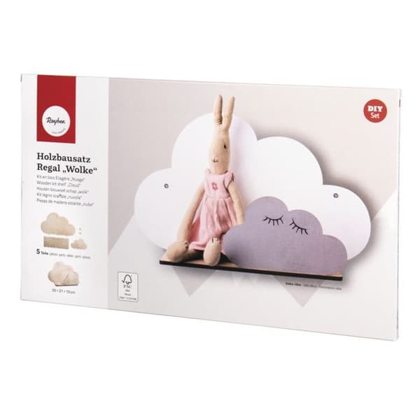 DIY kit - Cloud trähylla 35 x 21 x 10 cm
