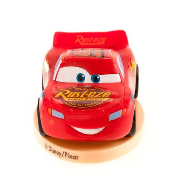 Plastfigur - DEKORA - Flash McQueen - 8 cm - Röd/Gul - Plastbas