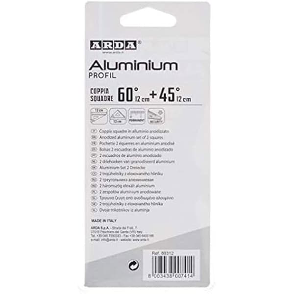 Aluminiumfästen 45-60 grader - Arda - Förpackning om 10 - 12 cm