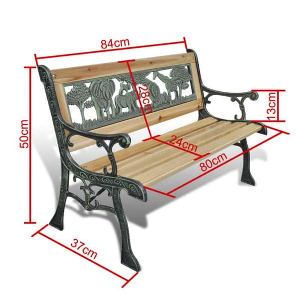 vidaXL Trädgårdsbänk för barn 84 cm Trä 41013