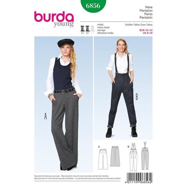 Burda B6856 Symönstrade byxor och byxor 19 x 13 cm...