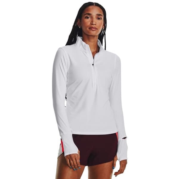 Träningströja 1/2 zip - UNDER ARMOUR - Qualifier Run - Dam - Vit - Snabbtorkande