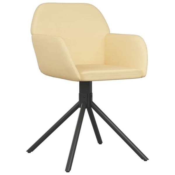 vidaXL Snurrande matstolar set om 2 Creme Sammet 344749