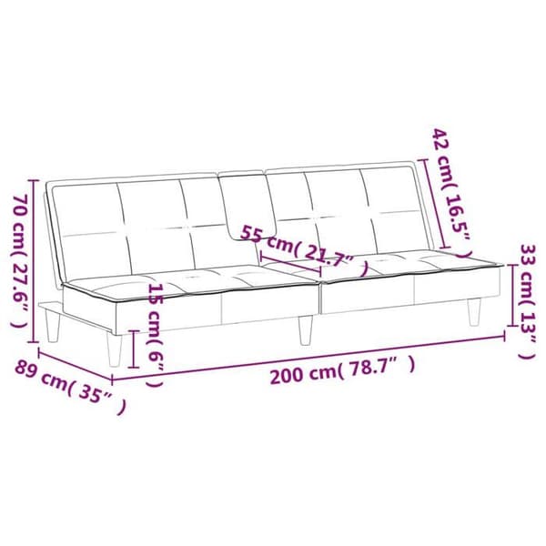 vidaXL Sängsoffa med kopphållare gul sammet 351925